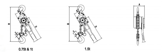 1 - 10 largeurs de roue de Ton Chain Driven Hoists With 50 - 100 millimètres