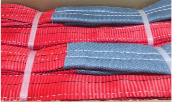Élingue en sangle de levage en polyester à boucles plates et boucles plates de 10 tonnes certifiée En 1492-2 | Résistance et sécurité supérieures