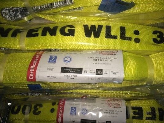 Sling en polyester vert avec facteur de sécurité de 10 à 1 et raccords à l' extrémité de l' œil plat