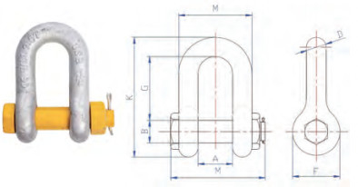 L'immersion chaude de 12 de tonne de sécurité dispositifs d'accrochage larges en acier de corps a galvanisé Pin Bow Shackle