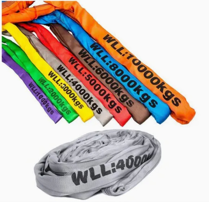 Sling rondes en polyester de 2 tonnes, conception pour le levage industriel