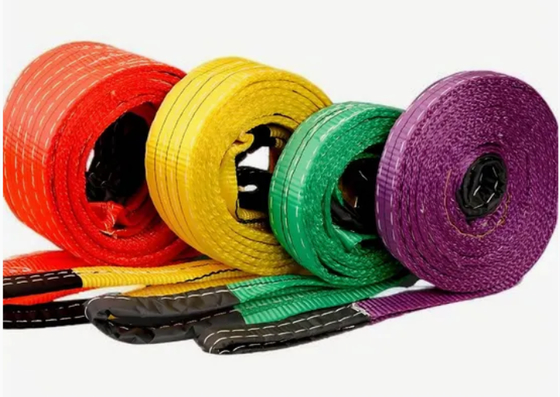 Élingue en sangle de polyester certifiée CE | Capacité de 1t à 15t pour un levage agricole sûr et efficace