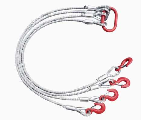 Sling de levage de câbles en acier galvanisé à 4 pattes: résistance et sécurité supérieures pour le levage de charges lourdes